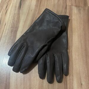 Auclair Brown Leather Driving Gloves Med
